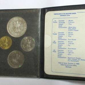 ◆オールド トレジャーオブ マハタマ ガンディ UNC センテナリー コイン セット 1969 ボンベイ ミント◆oy91の画像3