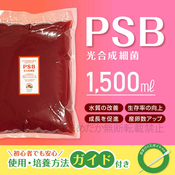 特濃縮★PSB　光合成細菌　1500ml　★　メダカ　めだか　クロレラ　金魚　熱帯魚　ミジンコ　ゾウリムシ　ミドリムシ　スポイト付き