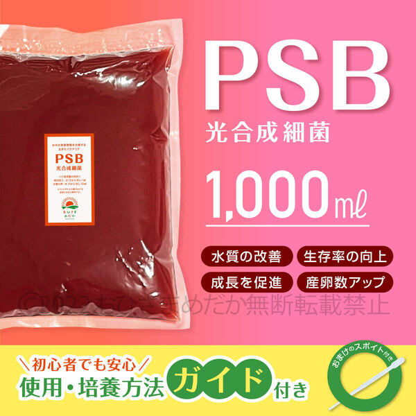 特濃縮★PSB　光合成細菌　1000ml　★　メダカ　めだか　クロレラ　金魚　熱帯魚　ミジンコ　ゾウリムシ　ミドリムシ　スポイト付き