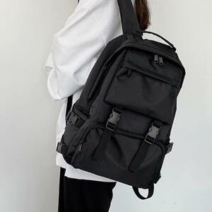 新品未使用男女兼用 大容量　リュック　韓国　マザーズバッグ　シンプル 黒　リュックサック　デイパック
