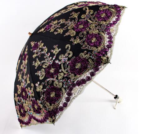 日焼け止め日傘長傘二重張レース遮光100%uvカット晴雨兼用軽量紫外線遮断超軽量