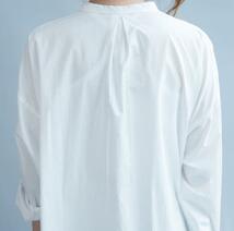 新入荷シャツ今季新品　ロングシャツ 白シャツ レディース シャツ 無地 ロング丈 長袖 カジュアル ゆったり 体型カバー シンプル トップス_画像6