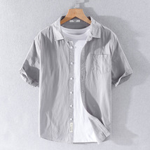 新入荷 半袖シャツ　夏服　カジュアルシャツ　サマーシャツ　コットンシャツ　トップス ダークグレー　L_画像5