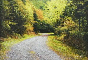 Art hand Auction ◆Forest road◆Kosuke Araki◆SM authentic new product [oil pastels, colored pencils, acrylic paints, etc.]◆Waterproof/careful packaging◆Otsuki City◆Landscape painting, painting, oil painting, Nature, Landscape painting