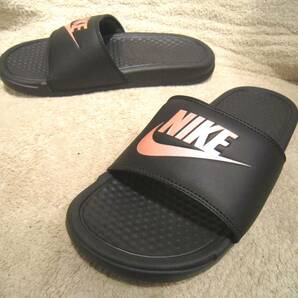 ナイキ シャワーサンダル ウィメンズ ベナッシ（343881 007）黒/ローズゴールド wm24㎝ US7   NIKE WMNS BENASSI JDI 2017年製 wj2404aの画像1