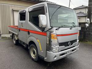 !!!1万円スタート!!!★ニッサンアトラス　Wキャブ　平ボディ★パートタイム４WD★５MT★ZD30DDTi　ターボ★内装良好★