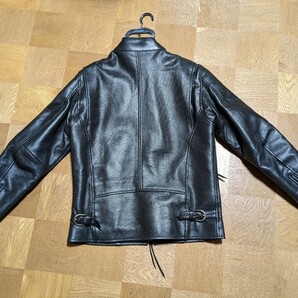 Liugoo Leathers 本革 メッシュレザー シングルライダースジャケット ｌサイズの画像2