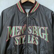 MEN'S BIGI メンズビギ 80's ヴィンテージ ナイロン プリント ブルゾン スタジャン size.M ブラック_画像2