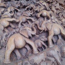 ♪【バリ雑貨 インテリア】動物たちのレリーフ レリーフ 木彫り 彫刻 アート作品 飾り 置物 木製彫刻 装飾 ゾウ 鳥 152-95_画像3