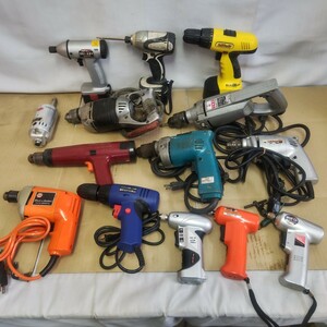 ◎【 電動工具 まとめ売り 】ジャンク品 パーツ取り 部品取り マキタ Black&Decker エバーグリーン ドリルドライバー 電動ドリル 153-35