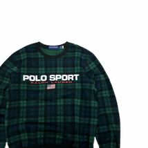 新品 ポロスポーツ POLO SPORT ブラックウォッチ柄 クルースウェット トレーナー M_画像1