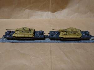  N gauge VI number tank ( Tiger II) transportation . car #S32, #S33 2 both Germany army army for row car 