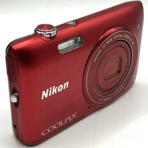 【7421】Nikon コンパクトデジタルカメラ COOLPIX S3500 レッド ACアダプター ソフトウェアCD－ROM 箱付き 動作・フラッシュ確認済の画像2