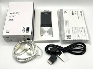 【7442】SONY ウォークマン NW-A16 32GB シルバー イヤホン付 ケーブル付き 外箱付 初期化済み 通電確認済 オーディオプレーヤー