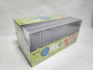 新品 未開封品 DVD CD 空ケース 50枚 1枚収納タイプ スリム 5mm サンワサプライ 