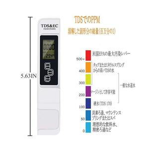 デジタルTDSメーター 3-in-1 TDS＆EC＆温度計水質テスター(白)の画像4