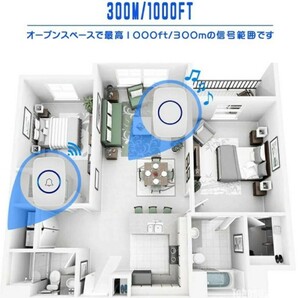 ワイヤレスチャイム 受信機1個送信機1個 4段階音量36メロディー(色：ホワイト)の画像4