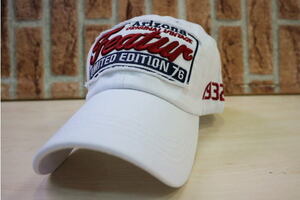 FEATUR ホワイト 白 新品 送料無料 コットンキャップ スポーツ ゴルフ ウォーキング アウトドア 野球帽 メンズ レディース 帽子