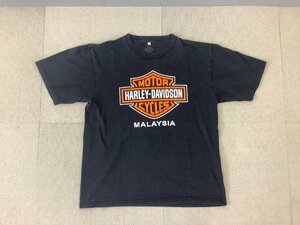 【古着】Men's HARLEY-DAVIDSON ハーレーダビッドソン MALAYSIA マレーシア Tシャツ 夏服 黒 / ヴィンテージ USA