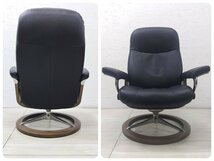 【美品】EKORNES Stressles Consul ストレスレス コンサル シグニチャー 30万 リクライニングチェア オットマン 本革 ラウンジチェア_画像2