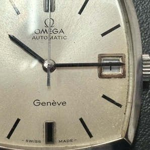 OMEGA Geneve AUTOMATIC オメガ ジュネーブ オートマチック デイト 自動巻 シルバー 稼動品 ベルト社外 現状渡しの画像8