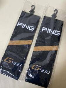 1円　PING G400【新品】フック付きタオルブラック2枚 定価1枚2620円黒　ピン　ドライバー　ゴルフ　景品