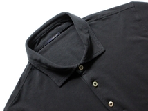 新品 ラルディーニ LARDINI コットン ストレッチ 半袖 ポロシャツ 46 ブラック_画像3
