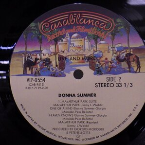 LP レコード 2枚組 DONNA SUMMER ドナ サマー LIVE AND MORE 【E+】 D16644Bの画像4