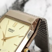 稼働品 訳あり SEIKO セイコー QZ 9521-5110 ドルチェ スクエア メンズ 3針 シルバー 腕時計■nmx-991_画像5