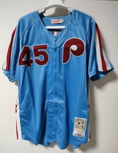 未使用 Mitchell & Ness ミッチェルアンドネス Tug McGraw Philadelphia Phillies 45 Throwback Player Jersey ベースボールシャツ 