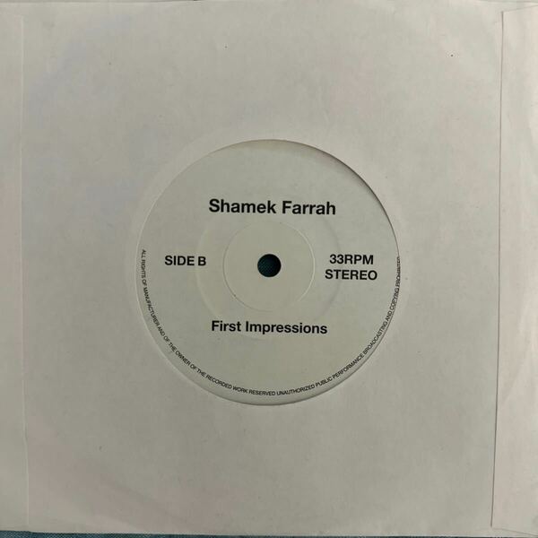 Astrud Gilberto / Who Needs Forever　Shamek Farrah / First Impressions (7')　LAMP EYE 証言ネタ