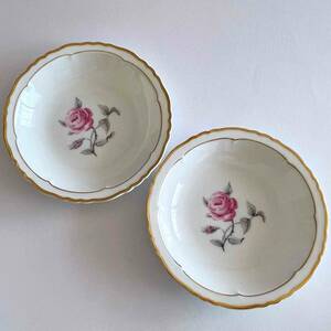 #29 即決 2枚セット リモージュ アビランド Limoges Haviland フランス ローズ 薔薇 小皿 プレート 直径約12.5cm 高さ約2.5cm 