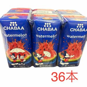 【36本】chabaa ×ディズニー　ウォーターメロン スイカ 果汁100%