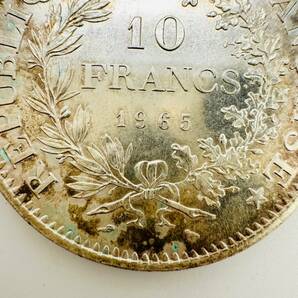 10FRANCS 1965 フランス 外国銀貨 25ｇ LIBERTE EGALITE FRATERNITE 保管品 変色有り 貨幣 古銭 ヨーロッパ アンティーク コイン 3598の画像3