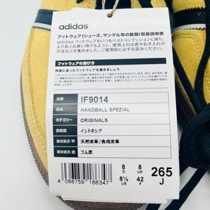 adidas アディダス HANDBALL SPEZIAL ハンドボール スペツィアル IF9014 26.5㎝ UK8 ローカット スニーカー 靴 イエロー×ブラック 3571 の画像3