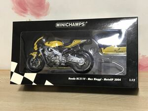 送料無料　1/12 ホンダ RC211V レーシングバイク ミニカー ミニチャンプス MINICHAMPS HONDA Camel Pramac Max Biaggi MotoGP 2004