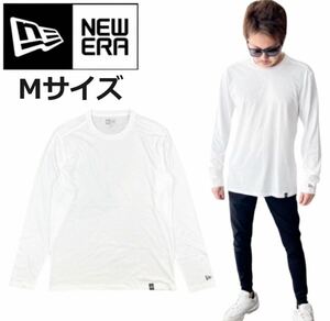 ニューエラ 長袖 Tシャツ ヘリテージ NEA102 ワンポイントロゴ クルーネック ホワイト Mサイズ NEWERA HERITAGE BLEND LONG SLEEVE 新品