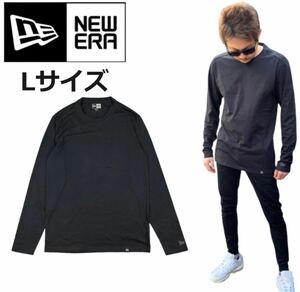 ニューエラ 長袖 Tシャツ ヘリテージ NEA102 ワンポイントロゴ クルーネック ブラック Lサイズ NEWERA HERITAGE BLEND LONG SLEEVE 新品