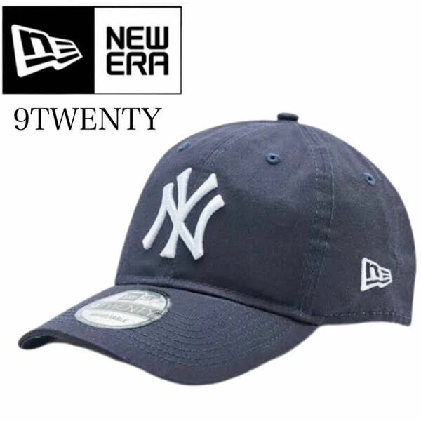 ニューエラ キャップ 9TWENTY 920 ベースボールキャップ 柔らか ヤンキース ネイビー クロスストラップ 金具留め NEWERA 9TWENTY 新品