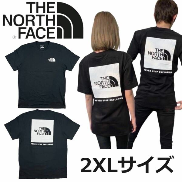 ザ ノースフェイス Tシャツ NF0A812H ブラック×ホワイト 2XLサイズ バックロゴ ボックスロゴ THE NORTH FACE S/S BOX NSE TEE 新品