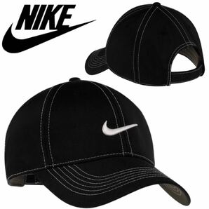 ナイキ Nike キャップ 帽子 333114 刺繍ロゴ 黒 速乾 スポーツ 紫外線対策 調節可 ヘリテージ86 NIKE SWOOSH FRONT CAP 新品