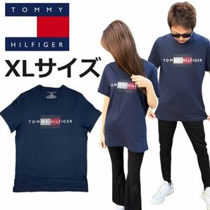 トミーヒルフィガー トップス 半袖Tシャツ 09T4325 コットン プリントロゴ ネイビー XLサイズ TOMMY HILFIGER S/S CREW NECK 新品