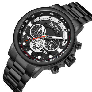 新作 腕時計 メンズ腕時計 アナログ クォーツ式 クロノグラフ ビジネスウォッチ 豪華 贅沢 人気 ルミナス 防水★UTM120-2223★ブラック