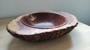 【天然木】赤ユーカリ木の飾り皿工芸品オーストラリア製