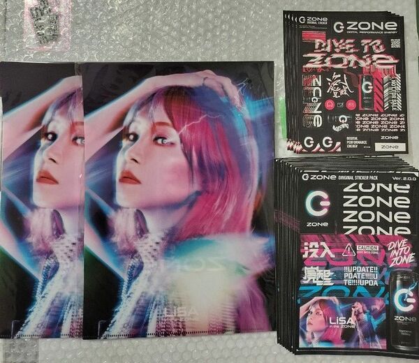 【12点セット】ZONE ×LiSA クリアファイル ステッカー