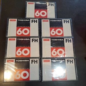 TOSHIBA cassette tape Showa Retro C-60FH FH60 60 minute tape rare 7 pcs set new goods unused Toshiba 