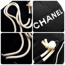 ヤ◆良品◆ シャネル CHANEL ショルダーバッグ ワンショルダー 鞄 巾着 ノベルティ ロゴ キャンバス 黒系 白系 (2) 01-24040909-I_画像8