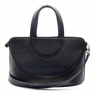 ◆超美品◆ ブルガリ BVLGARI ハンドバッグ ショルダーバッグ 鞄 2WAY デコルテ レザー 本革 シルバー金具 黒 ブラック系 01-24042306-V