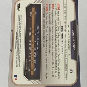 楽天 来日外国人 ポンセ MLB RC カード 2015 BOWMAN CHROME 日本ハムの画像2