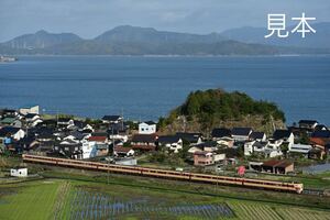 鉄道写真　山陰本線を走る国鉄色の381系特急やくも号 No.3